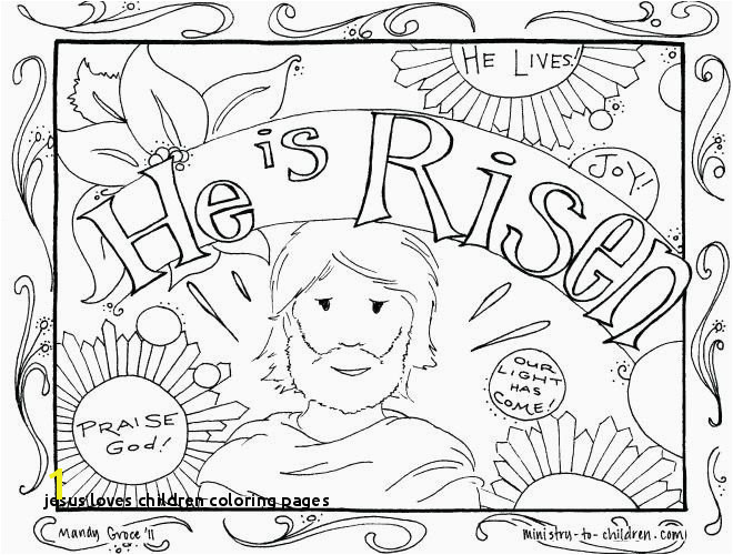 Jesus and the Children Coloring Page Lovely Jesus and Children
