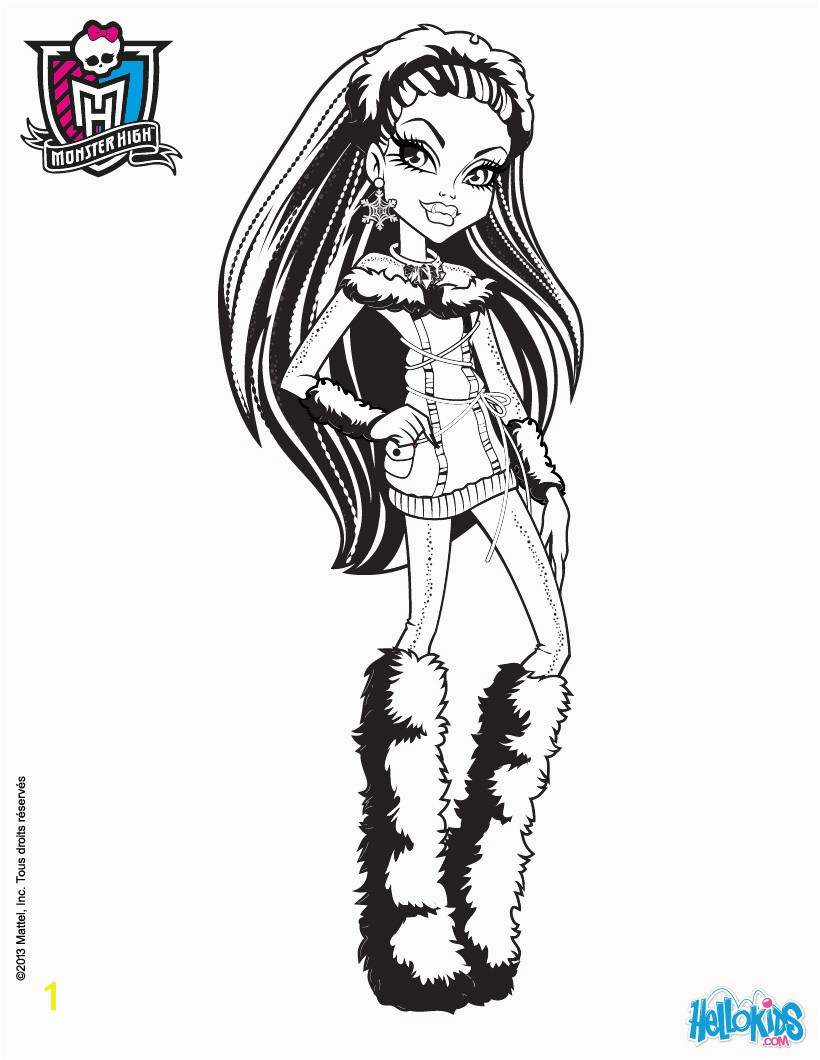 Clawdeen Wolf s heels Abbey Bominable Abbey Bominable Print out MONSTER HIGH coloring page