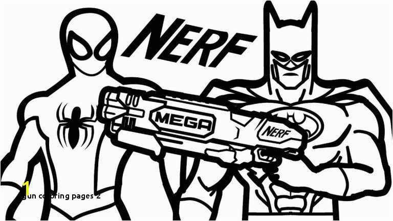 Gun Coloring Pages 2 Batman Spiderman Nerf Gun Coloring Page