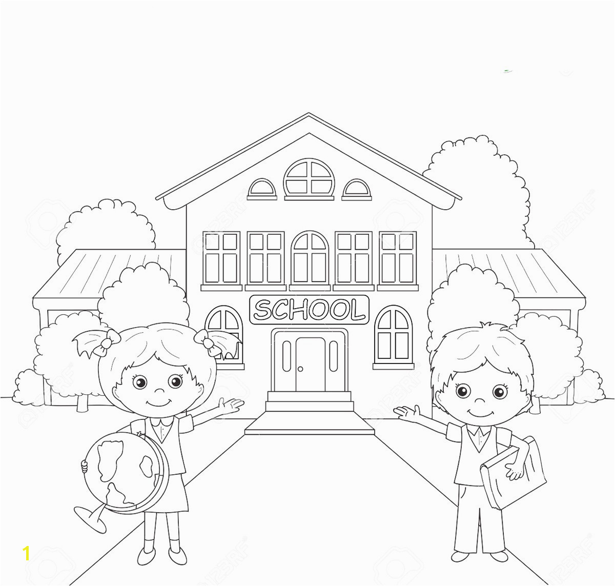 Coloring Pages School Building Elegant School Building Colouring Pages for Kids – Wurzen Coloring