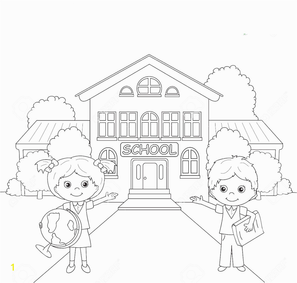 Coloring Pages School Building Elegant School Building Colouring Pages for Kids – Wurzen Coloring