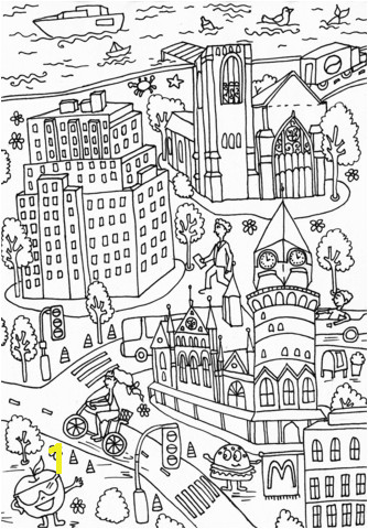 Western Union Building and Jefferson Market Library coloring page