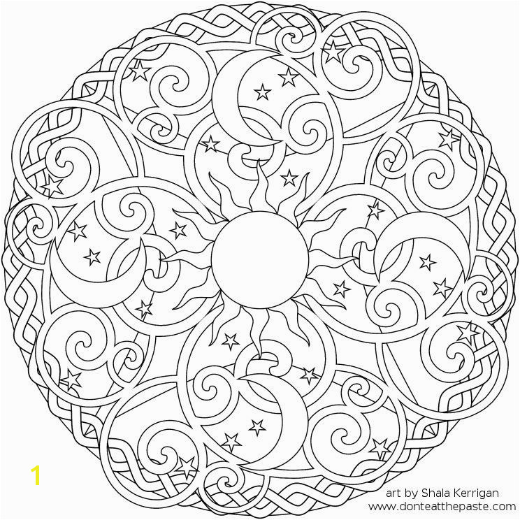 Dont Eat the Paste Celestial Mandala box card and coloring page