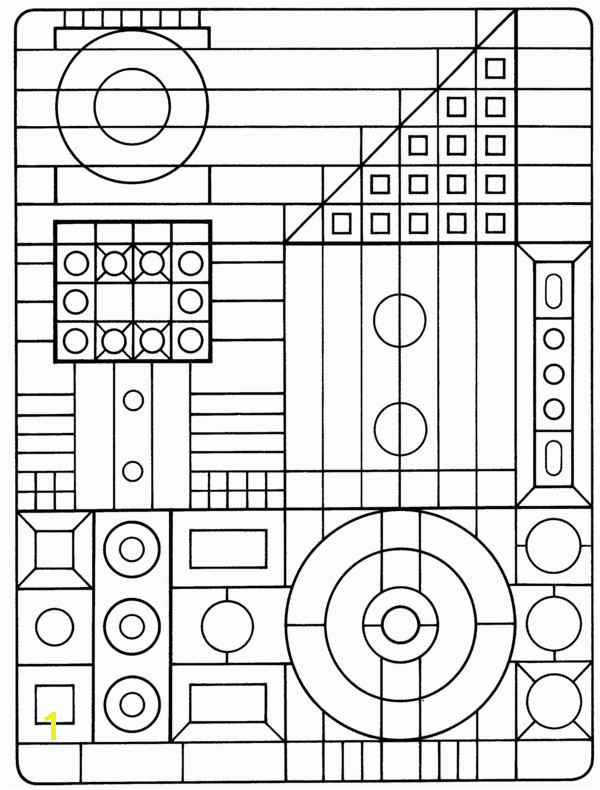 Coloring page to use while learning geometric shapes