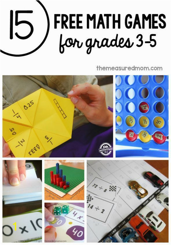 Love the variety in these free math games for third grade through fifth