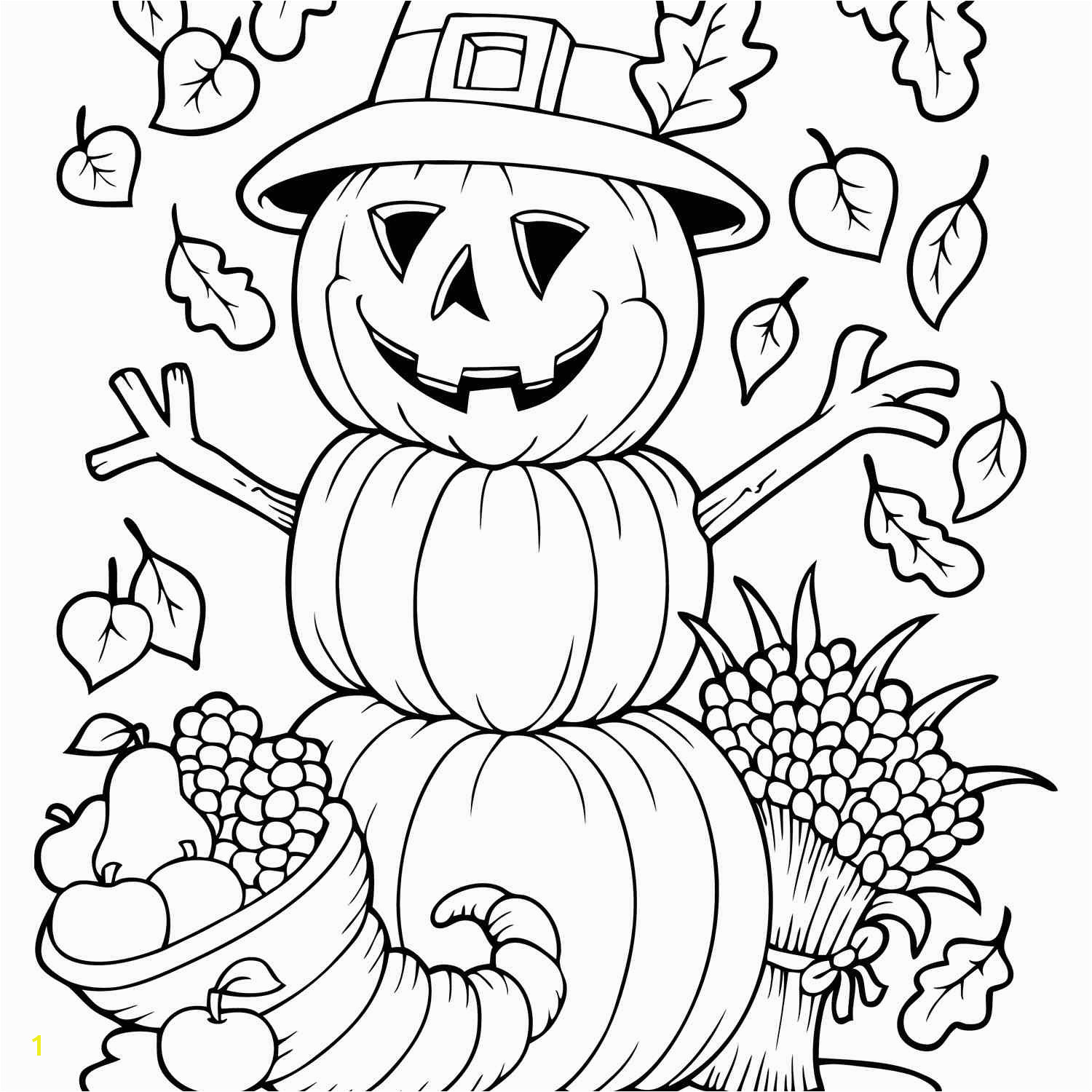 Cornucopia Basket Coloring Page Free Autumn and Fall Coloring Pages
