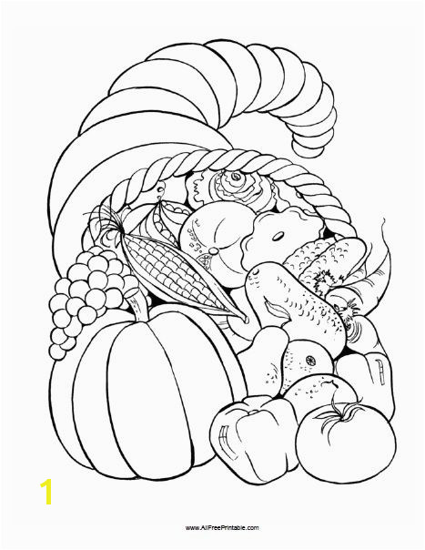 Free Printable Thanksgiving Fruit Basket Coloring Page