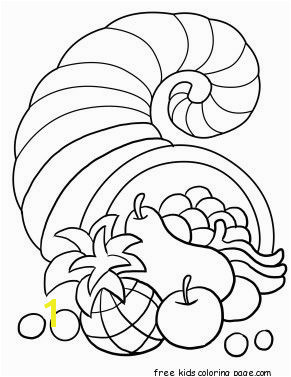 Cornucopia Basket Coloring Page Thanksgiving Cornucopia Coloring Page