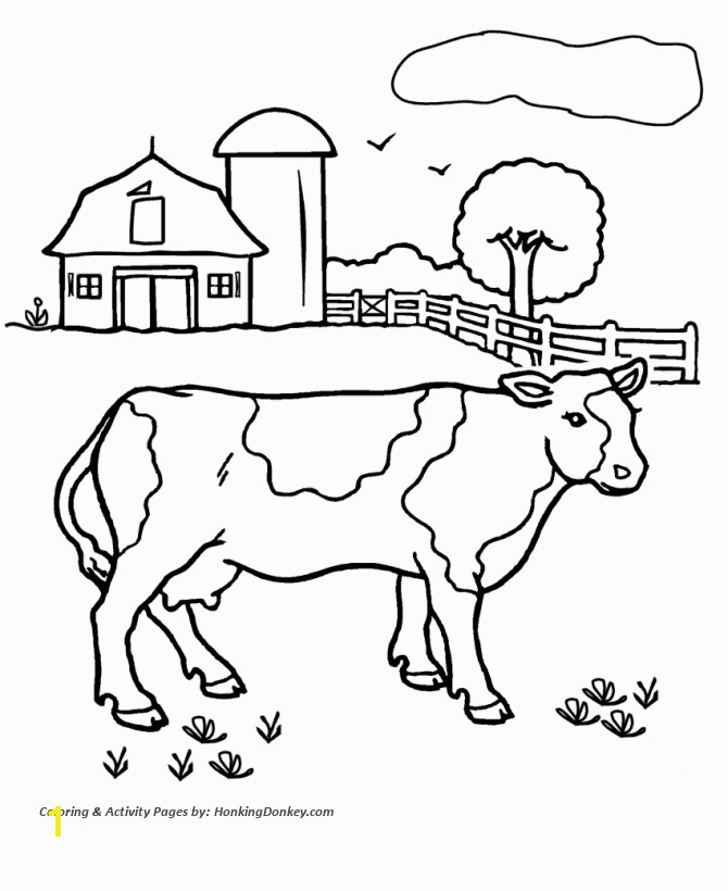 Cow Coloring Pages Printable farm cow coloring page