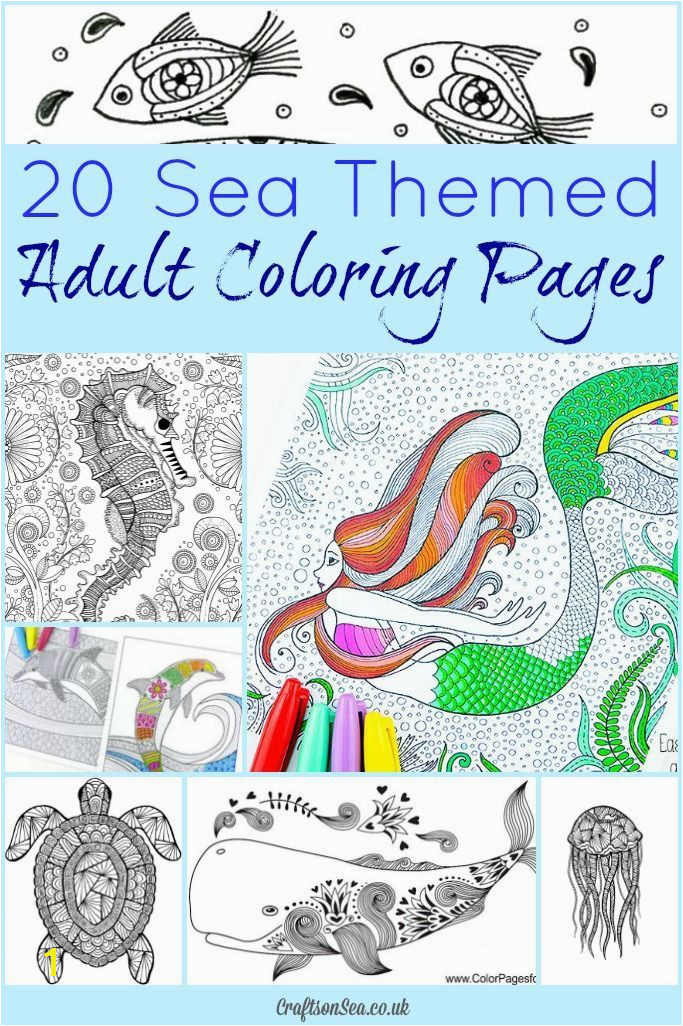 Relax and enjoy these beautiful sea themed adult coloring pages Gorgeous ocean designs for you to