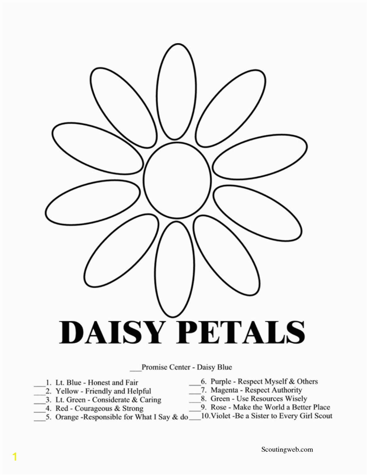 New girl scout daisy petals coloring sheet Download 6i Daisy Girl Scout Coloring Pages Free DOWNLOAD Coloring Sheets Detail Name Awesome girl scout