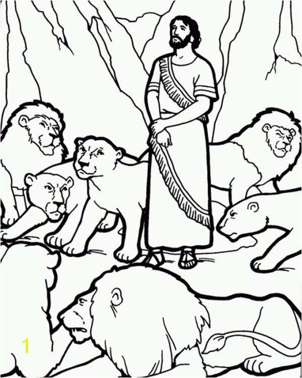 Daniel and the Lions Den Picture Coloring Page NetArt