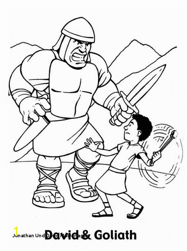 Jonathan Und David Malvorlagen David and Goliath Coloring Page Eskayalitim