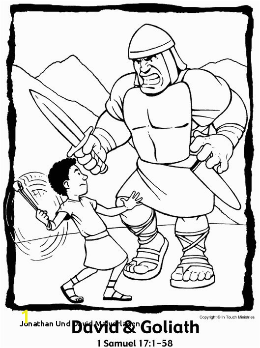 David and Goliath Coloring Page 20 Jonathan Und David Malvorlagen