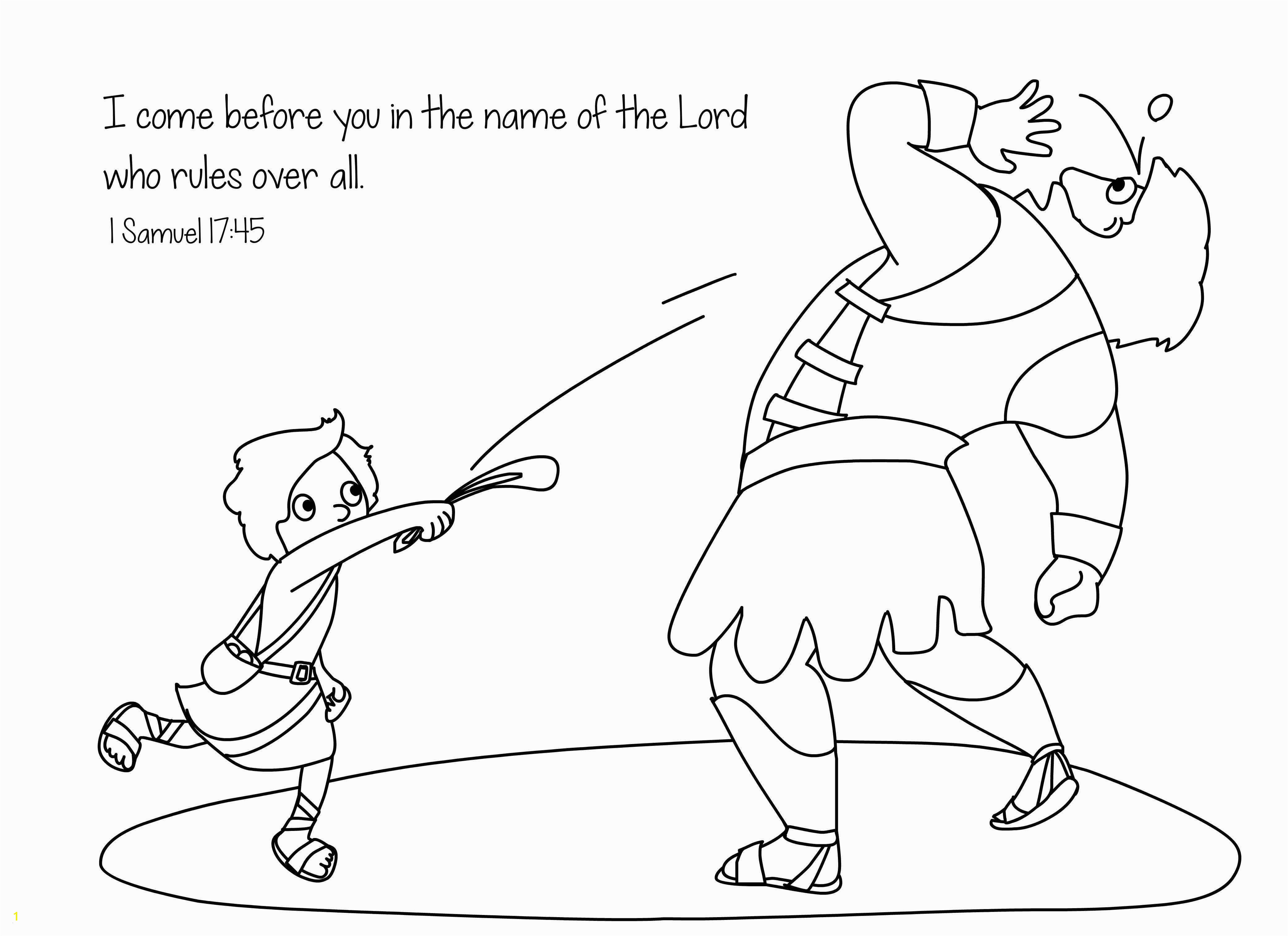 David and Goliath Coloring Page