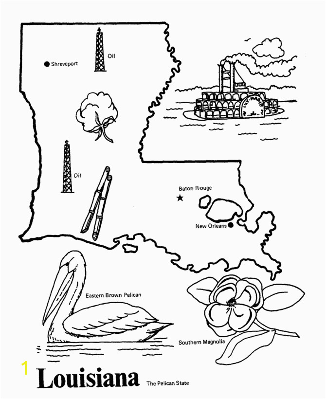 Louisiana State outline Coloring Page I copy the image and paste to a Word Doc to it to print correctly