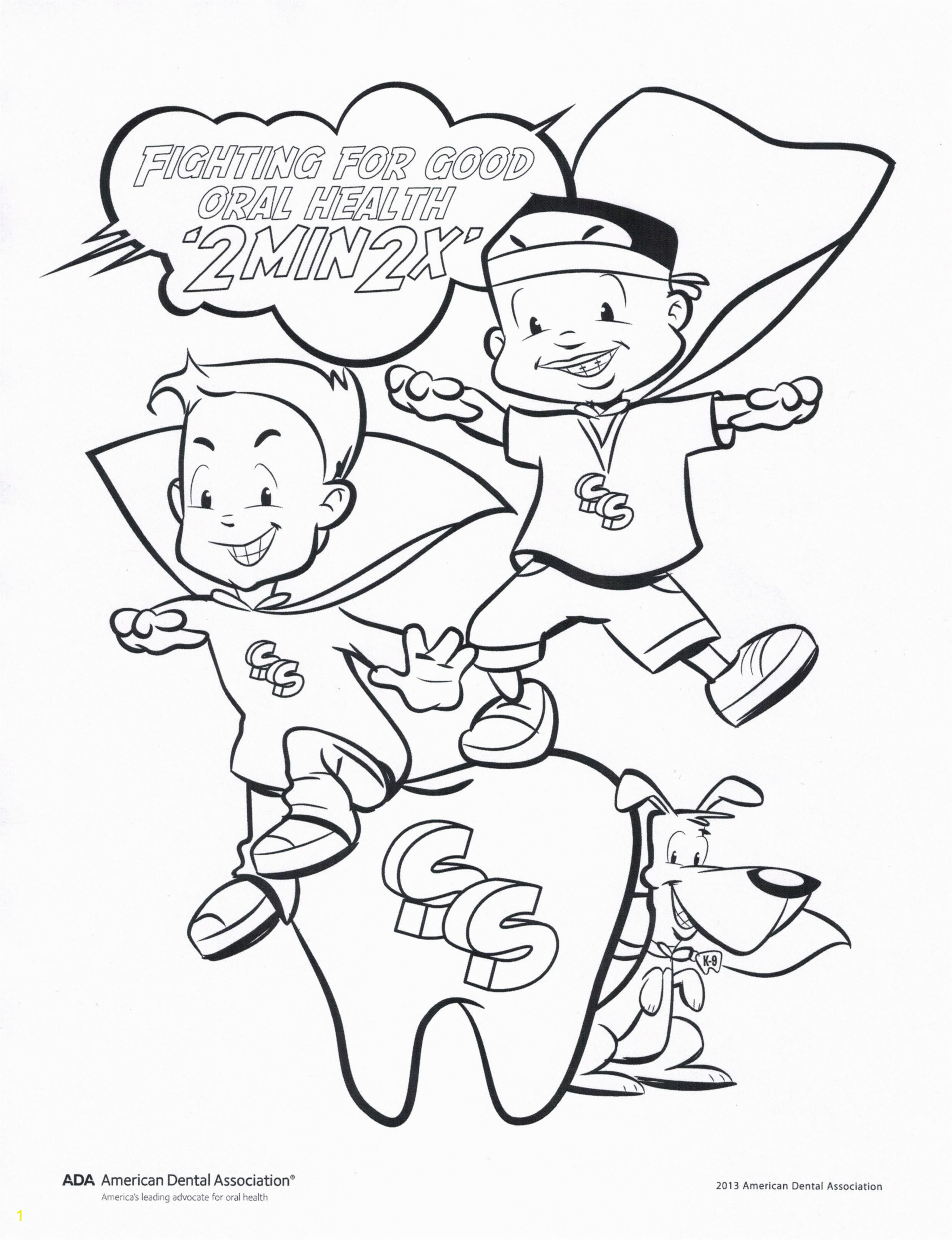 Dental Coloring Pages for toddlers Fight for Good oral Health Coloring Page