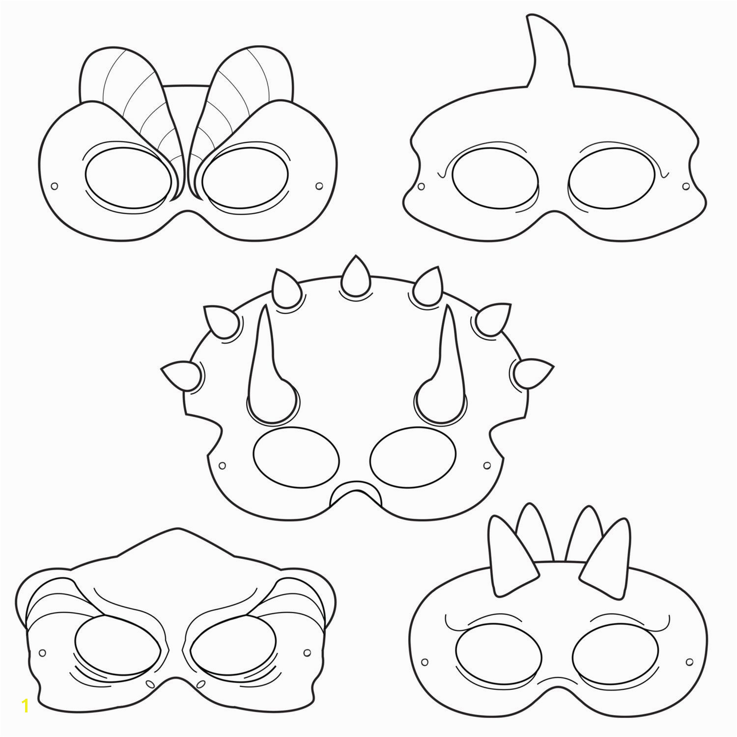 Dinosaurs Printable Coloring Masks dinosaur masks