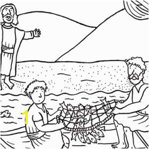 Disciples Od Christ Catching Fish Coloring Page Sun