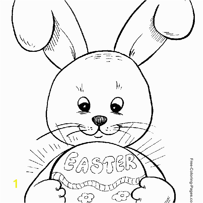 Printable Easter Bunny Coloring Pages from Free Coloring Pages An Easter bunny holding an Easter egg