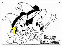 Halloween coloring pages Baby Minnie and Pluto Halloween Coloring Pages Printable Halloween Coloring Sheets