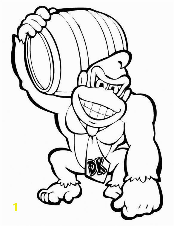 King Kong Coloring Pages Awesome Donkey Kong Holding A Barrel Coloring Page Concept King Kong