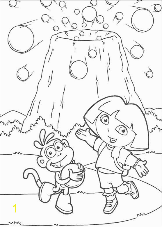 Dora And Boots Are Near Mount Coloring Pages Dora the Explorer cartoon coloring pages