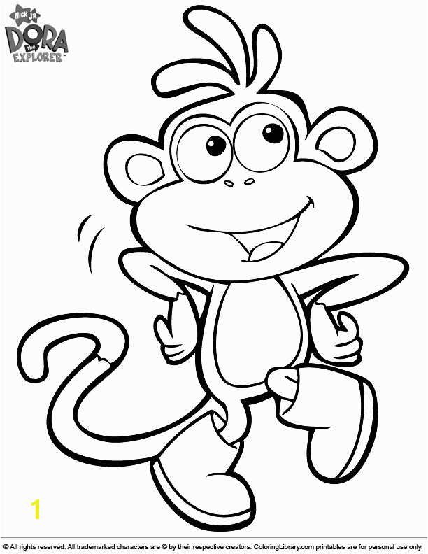Dora and Boots Coloring Pages to Print Dora the Explorer Coloring Page Boots Dancing Reports