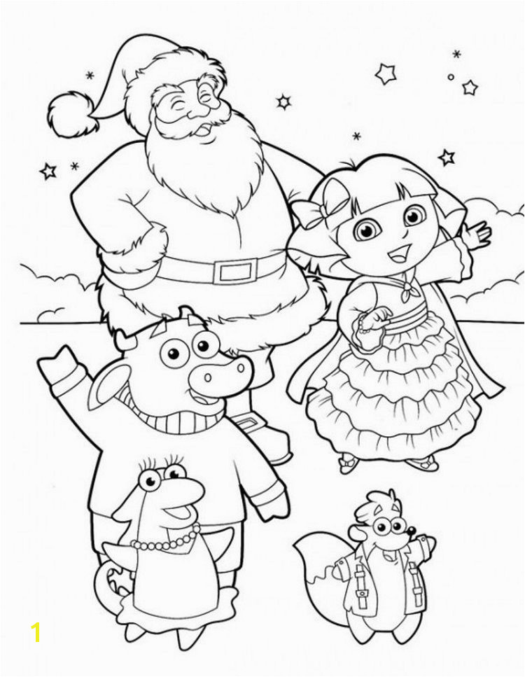 dora explorer winter coloring pages