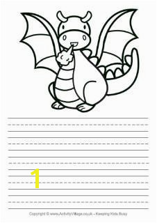 Dragon story paper story paper with cartoon dragon illustration Kindergarten Writing Prompts Writing Resources