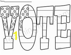 Election Day 2012 Coloring sheet VOTE with an American flag theme Kindergarten Social