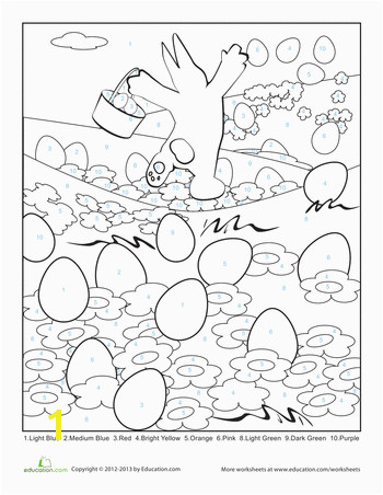 FREE Worksheets Easter Color By Number Page