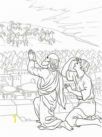 Elisha Fiery Army Coloring page