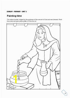 Elisha Helps A Widow Coloring Page 43 Best Elisha Widow S Oil Images