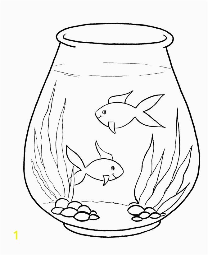 Empty Fish Bowl Coloring Page Simple Coloring Pages for Children