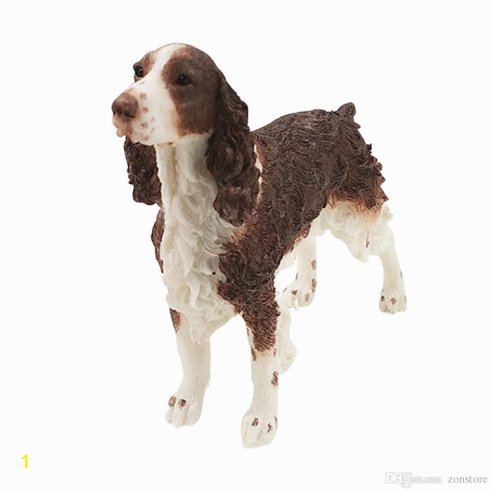 2019 English Springer Spaniel Dog Figurine Animal Statue Resin Dog Handmade Holiday Ornaments For Home Decoration Christmas Gift From Zonstore