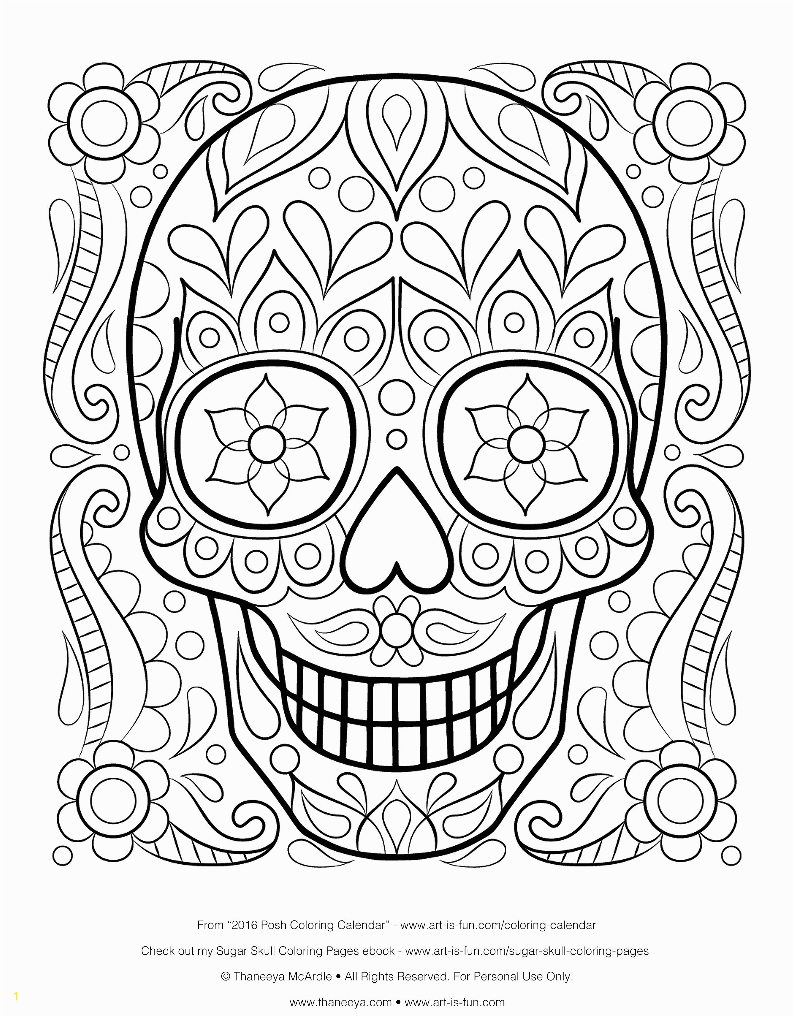 Coloring Pages to Print Fresh Free Sugar Skull Coloring Page Printable Day the Dead Coloring