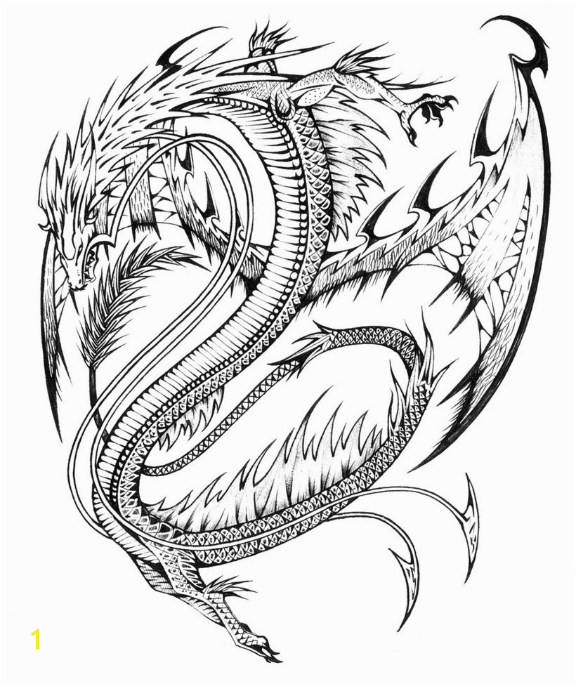 Cool Evil Dragon Coloring Pages For Adults Free Printable