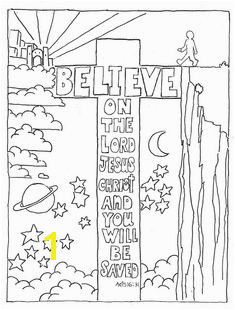 Coloring Pages for Kids by Mr Adron Believe on the Lord Acts 16