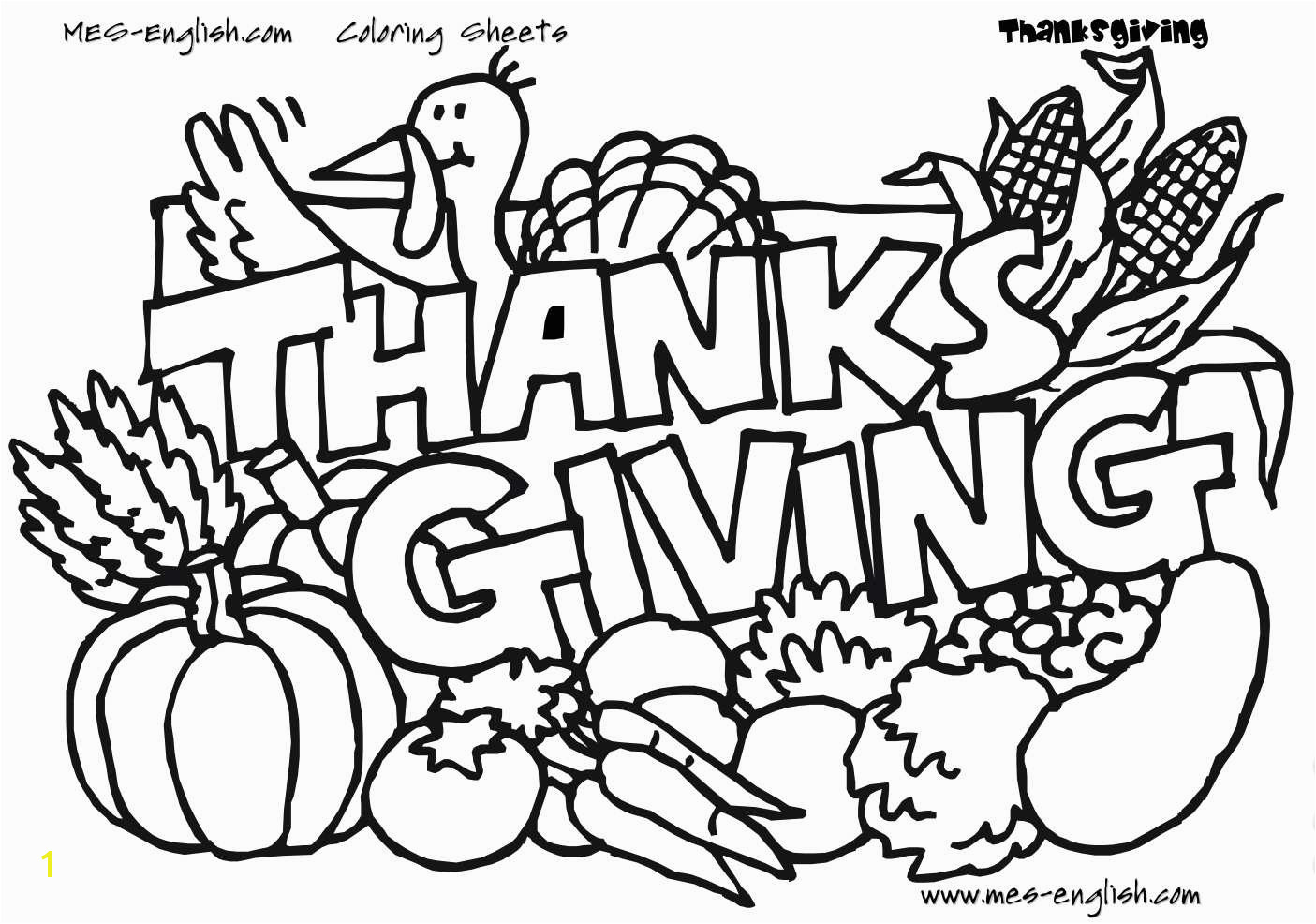Unique Thanksgiving Coloring Pages A turkey and ve ables with the phrase "Thanksgiving "