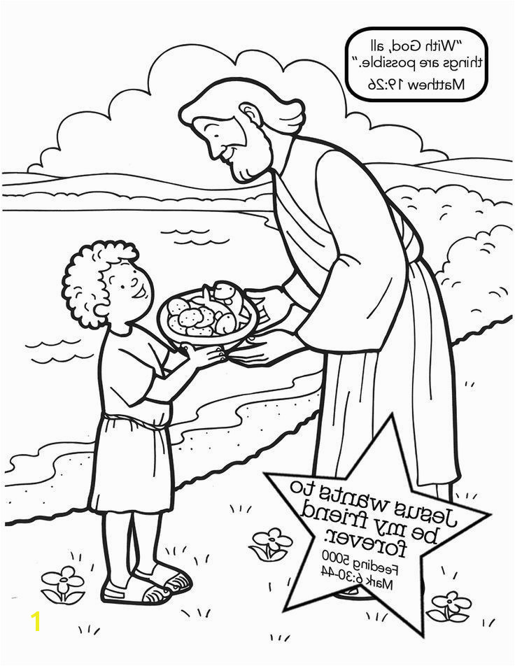 Feeding the Five Thousand Coloring Page Awesome Jesus Feeds 5000 Coloring Pages Jabn Matthew 14