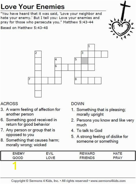 Love Your Enemies Crossword Puzzle