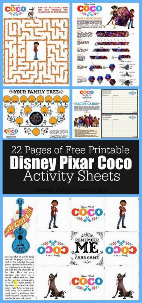 22 Free Disney Pixar s Coco Coloring Pages & Activity Sheets B day Pinterest