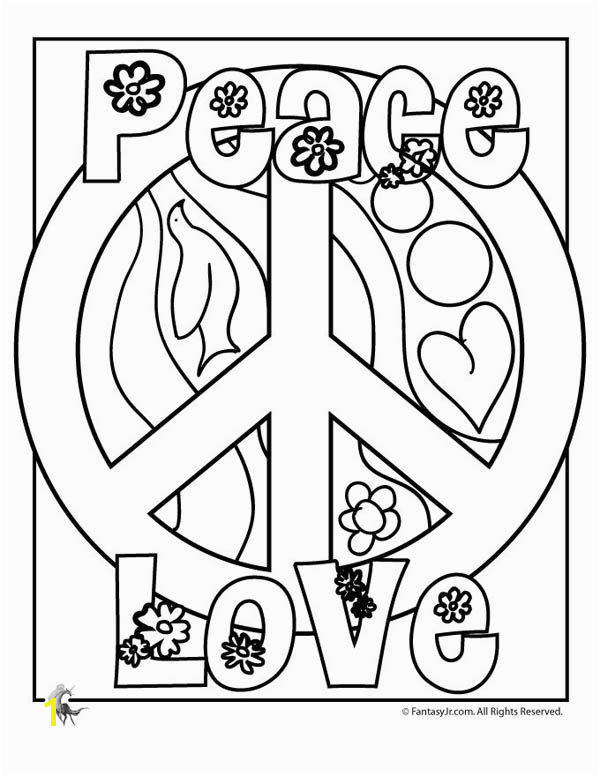 Peace Sign COLORING PAGES free to print for an hour or two of coloring fun Print and stash them away in your girl s rainy day activity bin