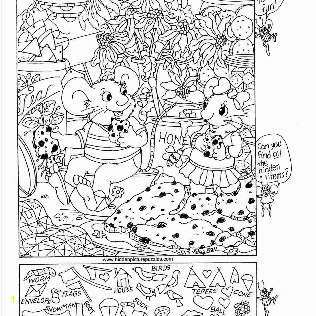 A Hidden Picture Featuring Mice in a Garden
