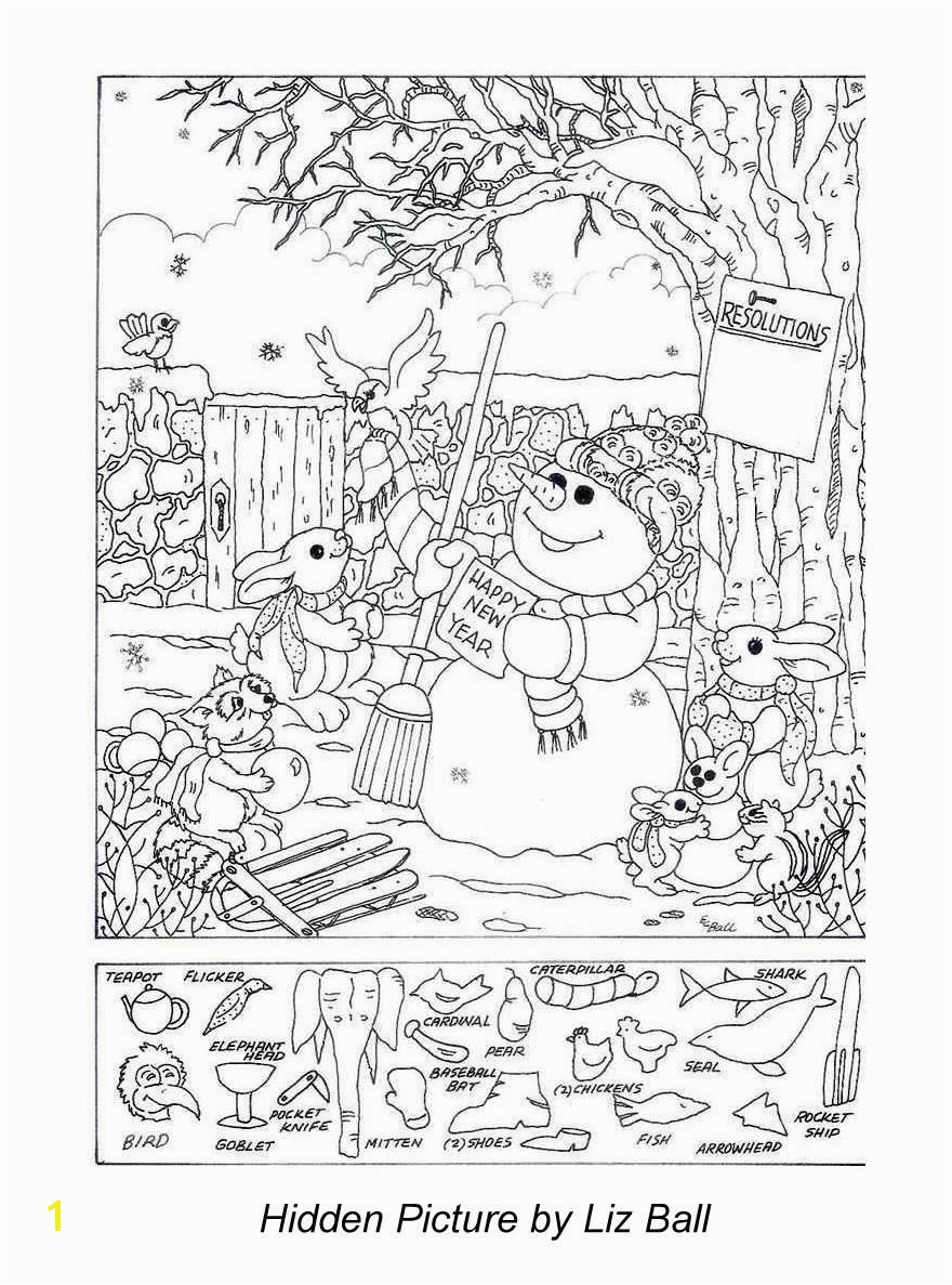 New Year s Day Hidden Picture Puzzle Coloring Page