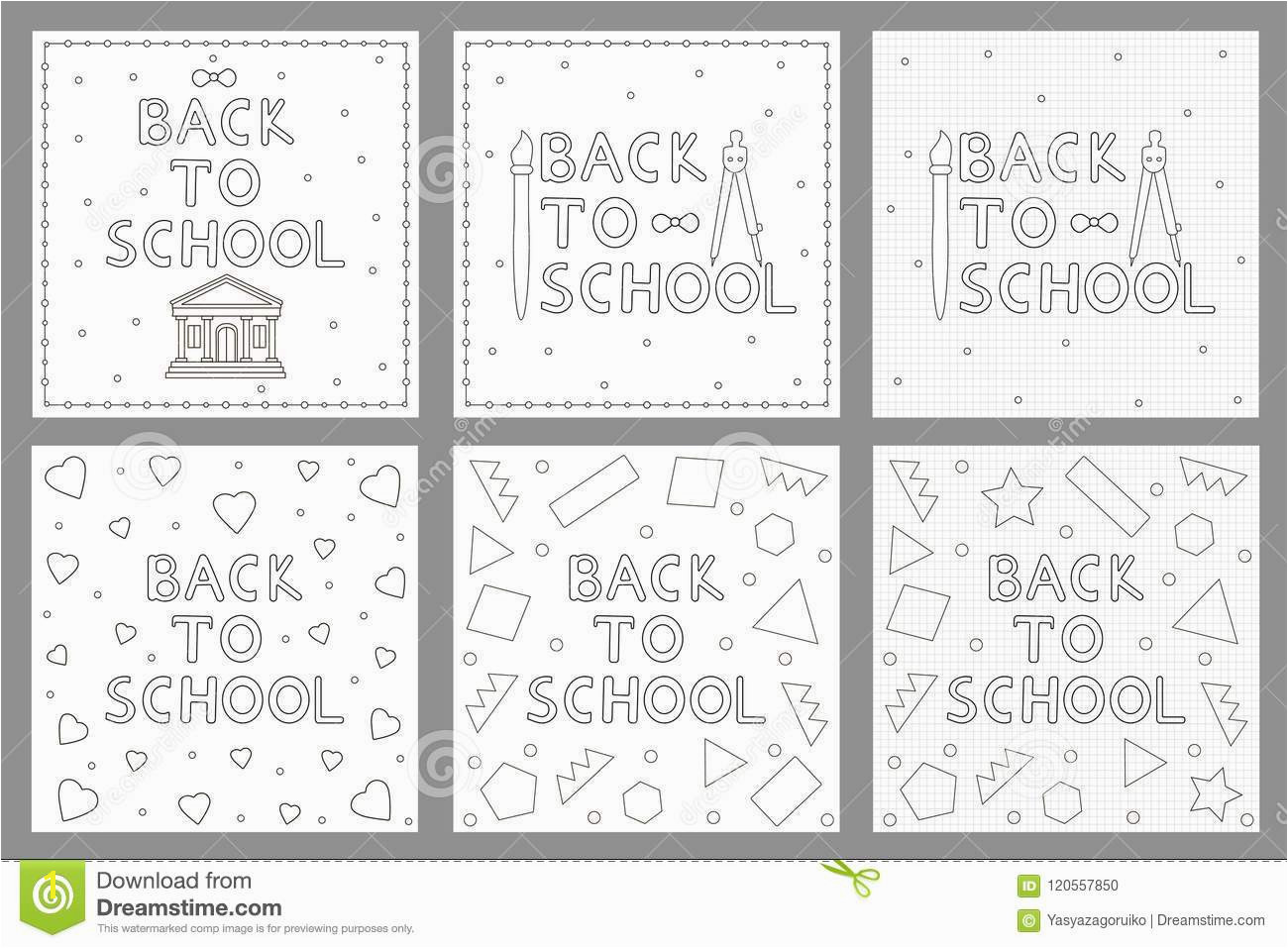 Back to school backgrounds set Coloring pages