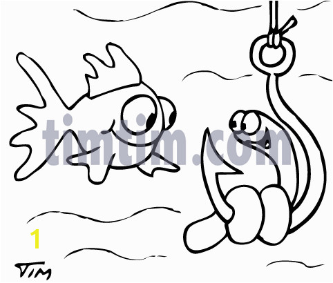 fish hooks colouring pages