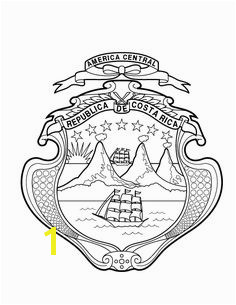 Coat of Arms Escudo Coloring Helga Howay · About Costa Rica