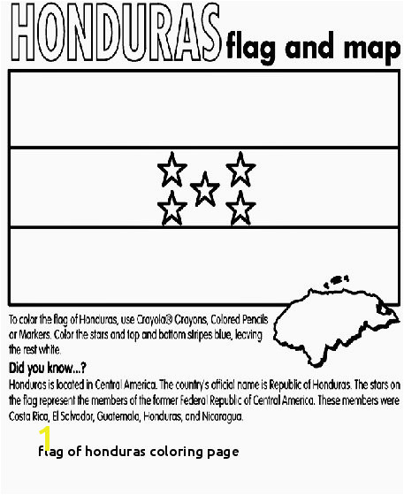 Flag Honduras Coloring Page International Flags Coloring Pages